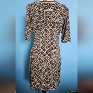 Black and Tan Patterned Dress